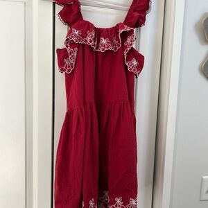 NWT West Fade red dress with embroidery